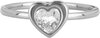 Bague Charmin avec pierre de cristal blanche en forme de c&oelig;ur en acier R1653 &ndash; Un accroche-regard romantique