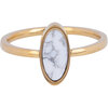 Charmin's Signet Ring with Oval White Howlite Gemstone R1218