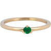 Charmin's Triangle Solitaire Ring Green Stone Gold-colored Steel R1303