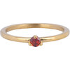 Charmin's Triangle Solitaire Ring Red Stone Gold-colored Steel R1301