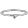 Charmin's Triangle Solitaire Ring White Stone Steel R1296