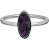 Charmin's Oval Signet Ring with Amethyst Gemstone Steel  R1285