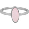 Charmin's Oval Signet Ring with Oval Rose Quartz Gemstone Steel R1279