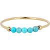 Charmin's Anxiety Ring NaturalStones Turquoise Beads Goldplated Palm R1200
