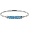 Charmin's R1148 Anxiety Ring Palm Blue Beads Steel