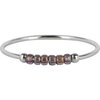 Charmin's R1146 Anxiety Ring Palm Purple Taupe Beads Steel