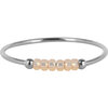 Charmin's R1144 Anxiety Ring Palm Soft Peach Beads Steel