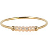 R1139 Anxiety Ring Palm Peach Pink Goldplated 