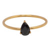 Charmin&#039;s Goudkleurige Ring met Druppelvormig Zwart Kristal Steentje R1752 &ndash; Statement Style 