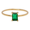 Charmin&#039;s Goudkleurige Ring Rechthoekig Donkergroen Steentje R1731 &ndash; Rustige Luxe 