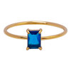 Charmin&#039;s Goudkleurige Ring Rechthoekig Donkerblauw Steentje R1728 &ndash; Nachtelijke Chic 