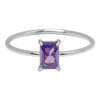 Charmin&#039;s Stalen Ring Rechthoekig Lila Steentje R1717 &ndash; Speelse Pastel 