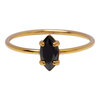 Charmin&#039;s Goudkleurige Ring met Ellipsvormig Zwart Kristal R1692&ndash; Elegant Contrast