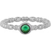 Charmin&#039;s Stalen Ring met Donker Groen Rond Steentje R1507 &ndash; Vintage en fris