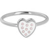 KIDZ Kinderring Staal met Hartje en Zachtroze Stippen KR166 &ndash; Lief en Dromerig