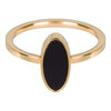  R533 Fashion Seal Oval Gold Steel with Black Stone