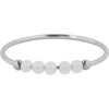 Charmin's Bague d'Anxi&eacute;t&eacute; Pierres Naturelles Perles de Pierre de Lune Blanche Acier R1326