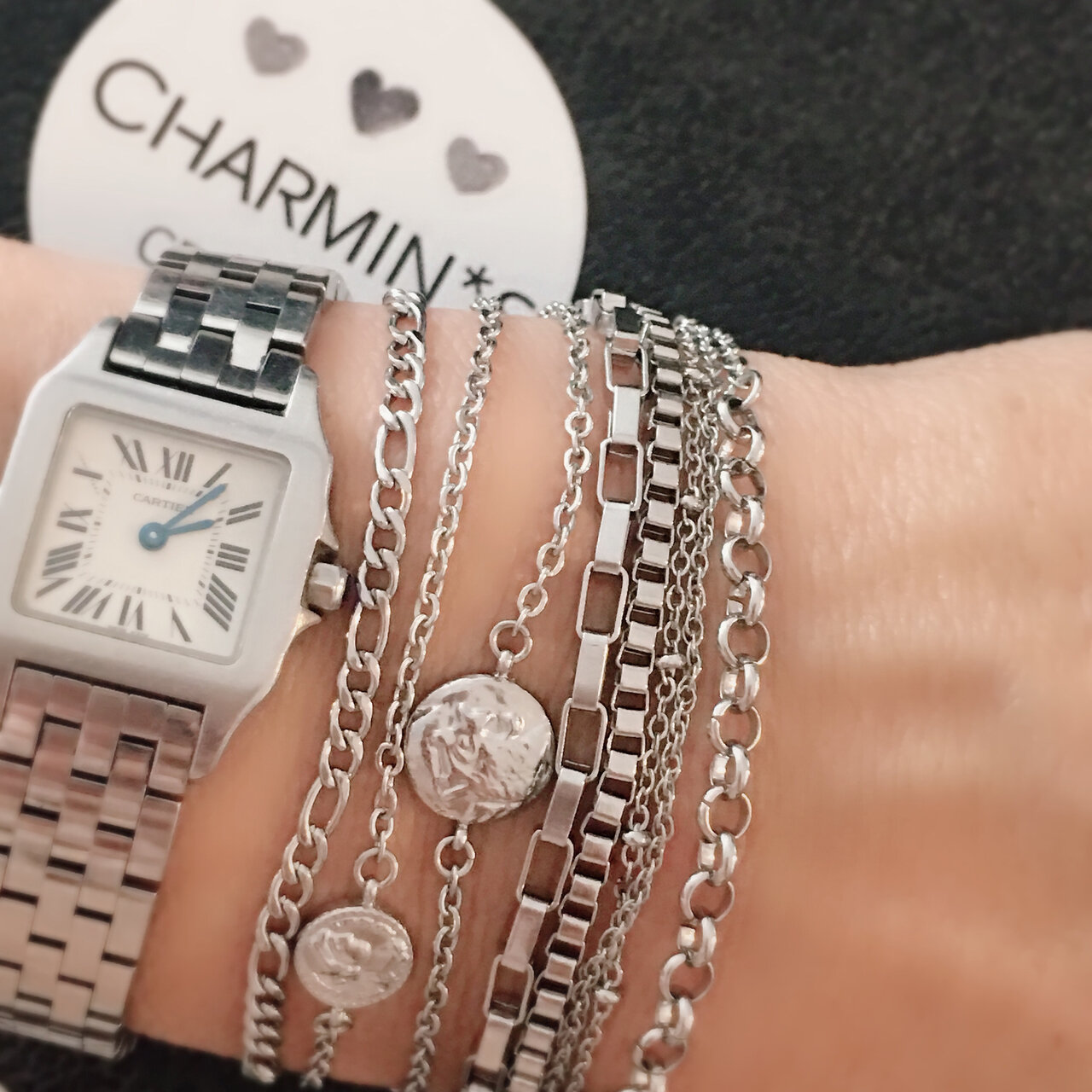 CB46 Figaro Bracelet Shiny Steel