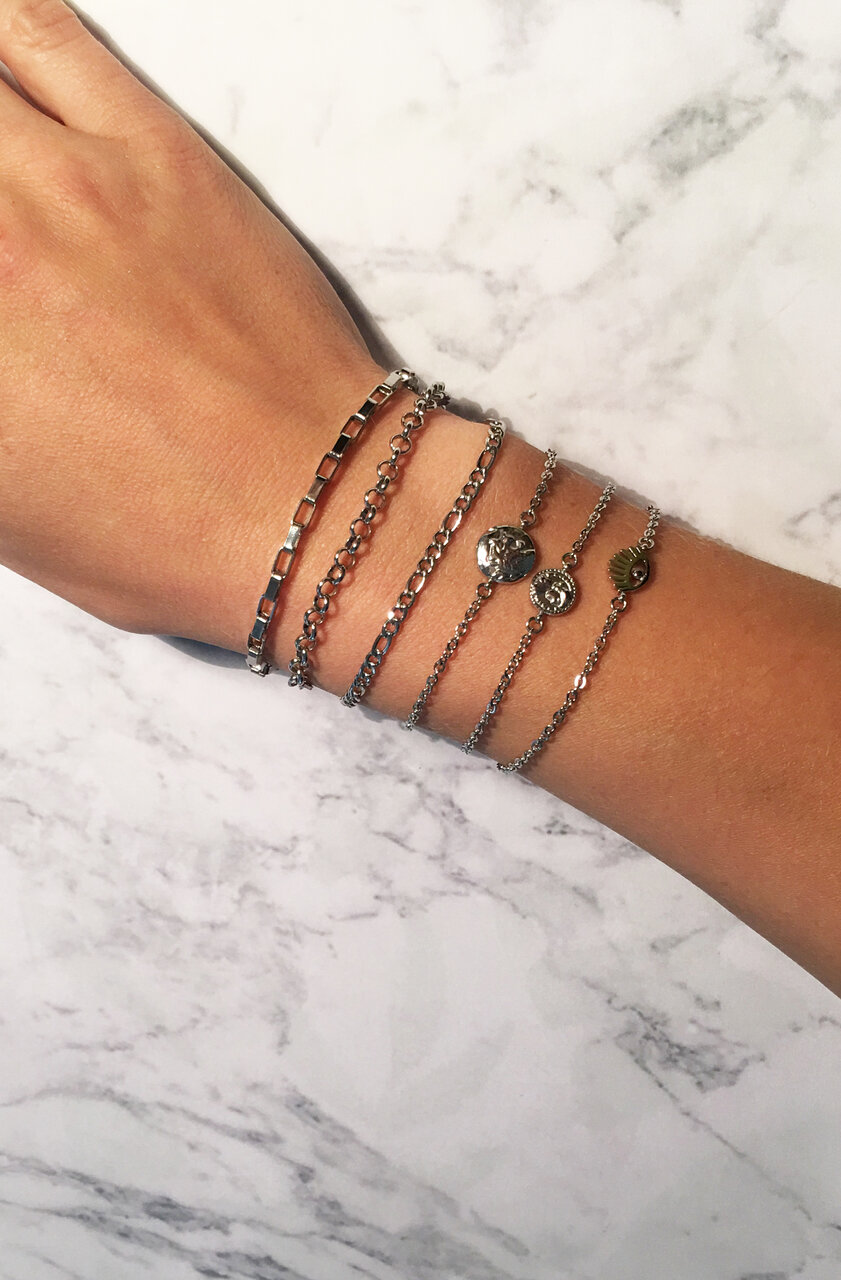 CB46 Figaro Bracelet Shiny Steel