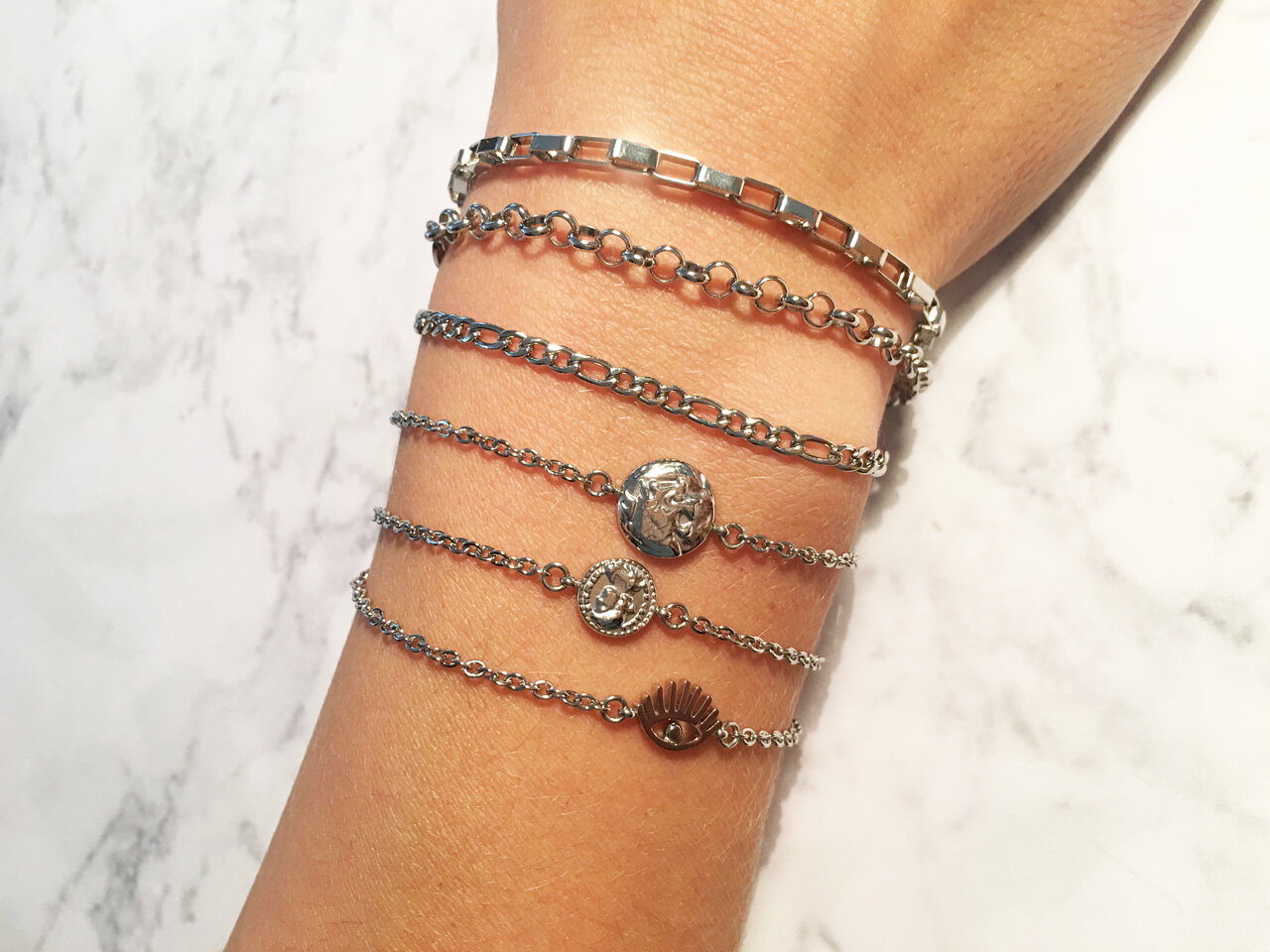 CB46 Figaro Bracelet Shiny Steel