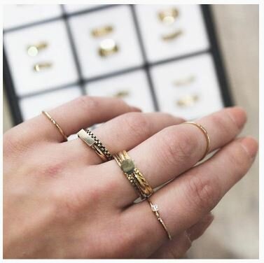 Ring R420 Gold 'Retangle'