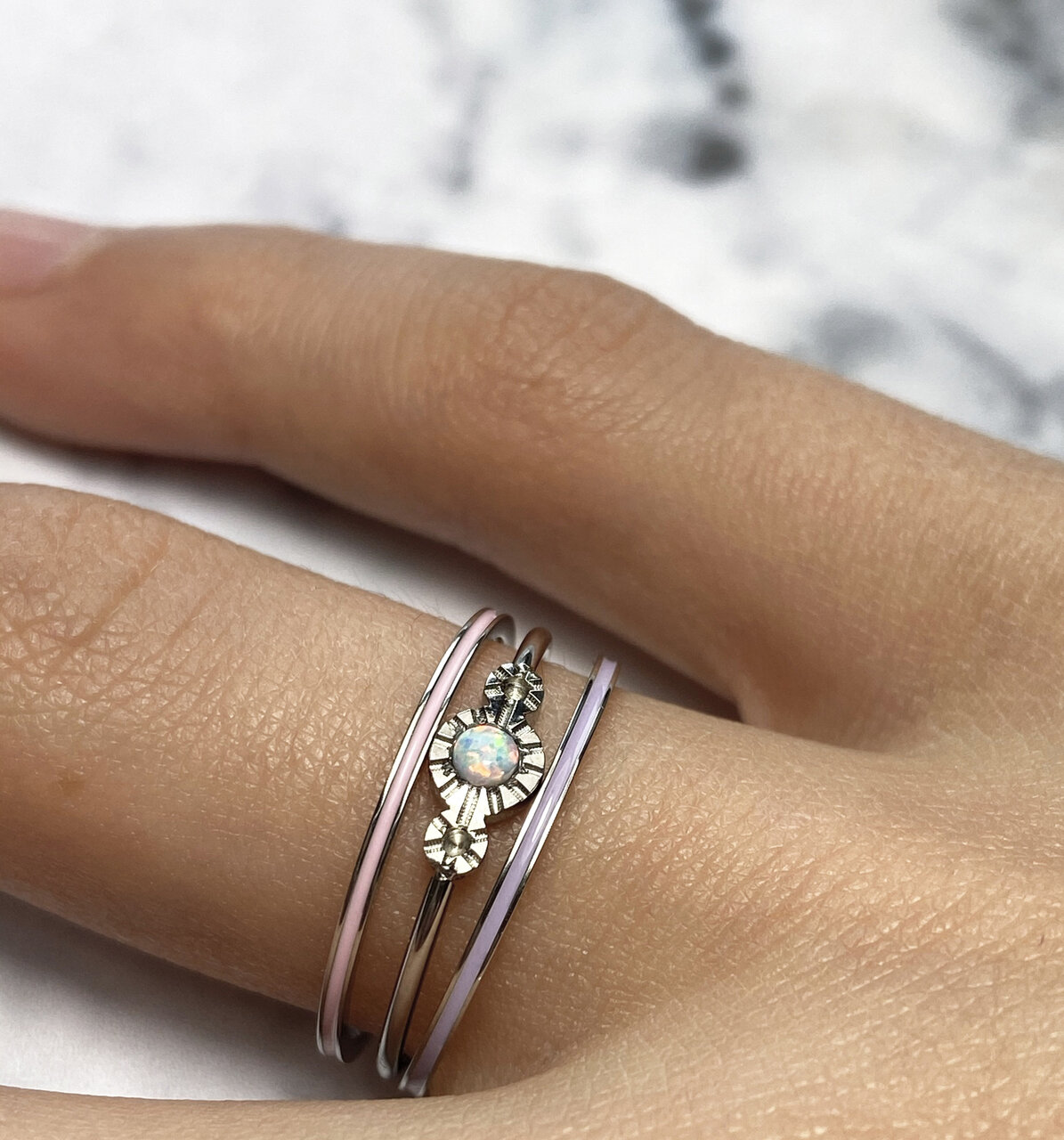R924 Petite Steel Pastel Pink Enamel
