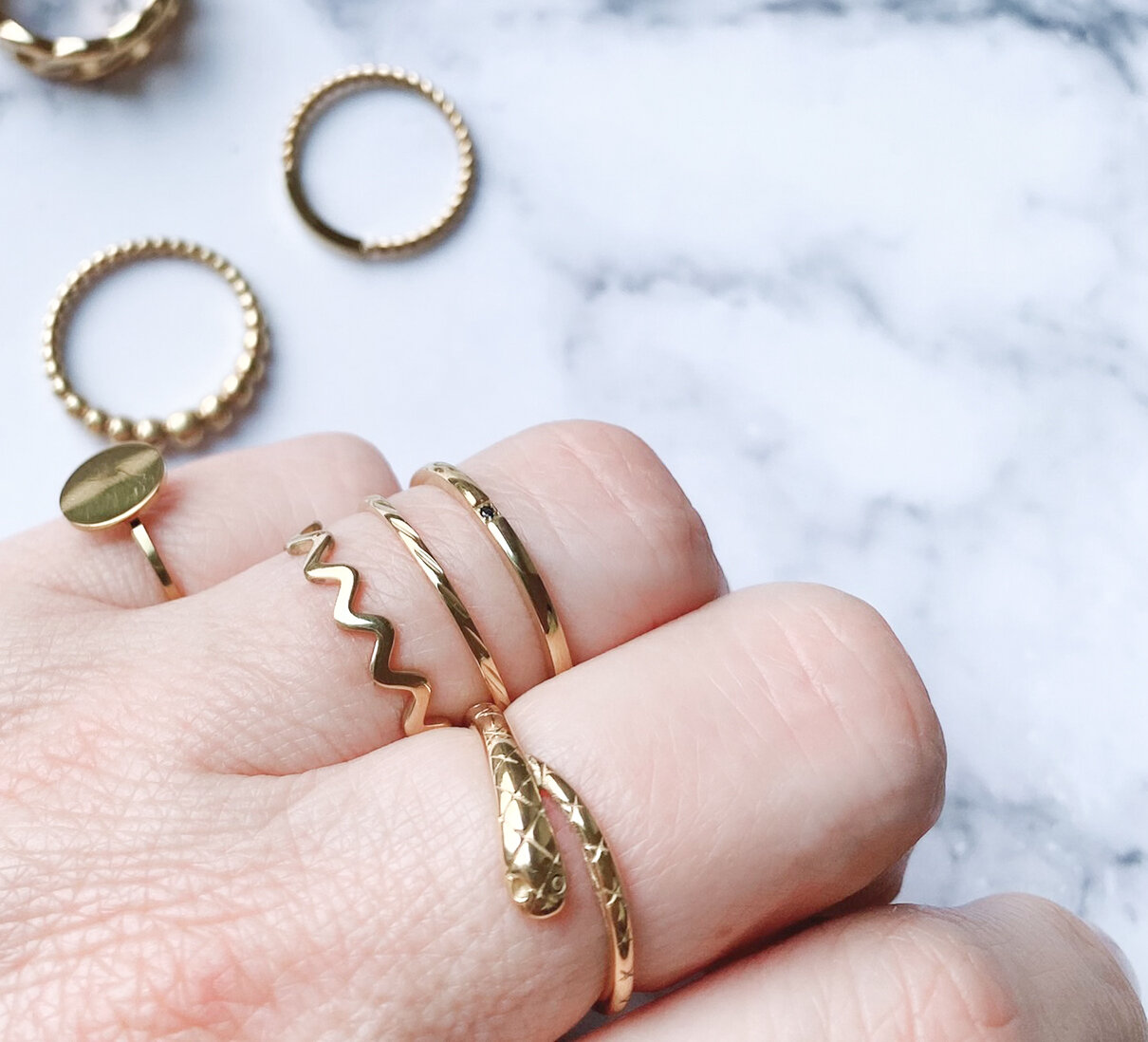 Charmin’s vintage ring R1018 Lucky Snake Rosegoldplated