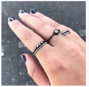 RING R450 BLACK 'STEEL BRAIDS'