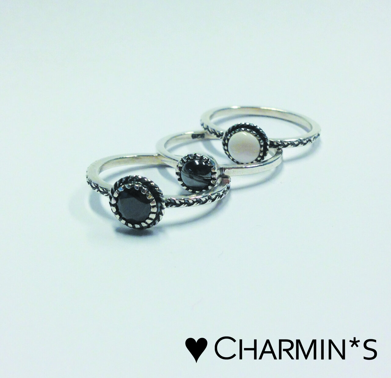 Zilveren Ring R292 White 'Crown Nat Stone'