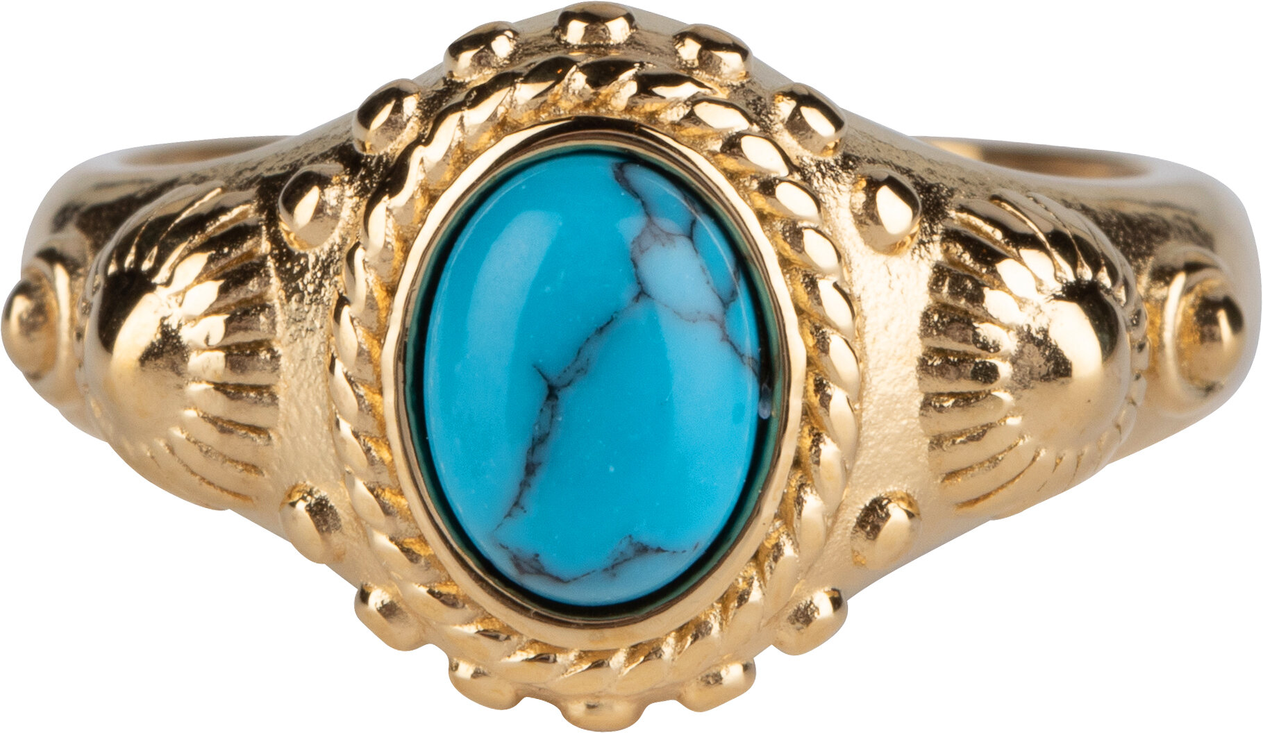 Charmin's Zegel Ring R1055 Turkoys Howlite ion-goldplated