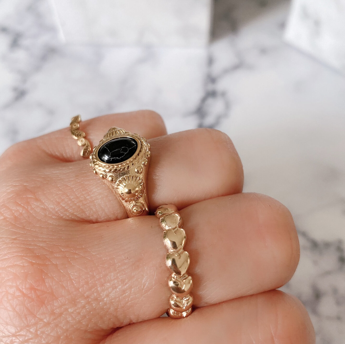 Charmin's Zegel Ring R1054 Brown Goldstone ion-goldplated