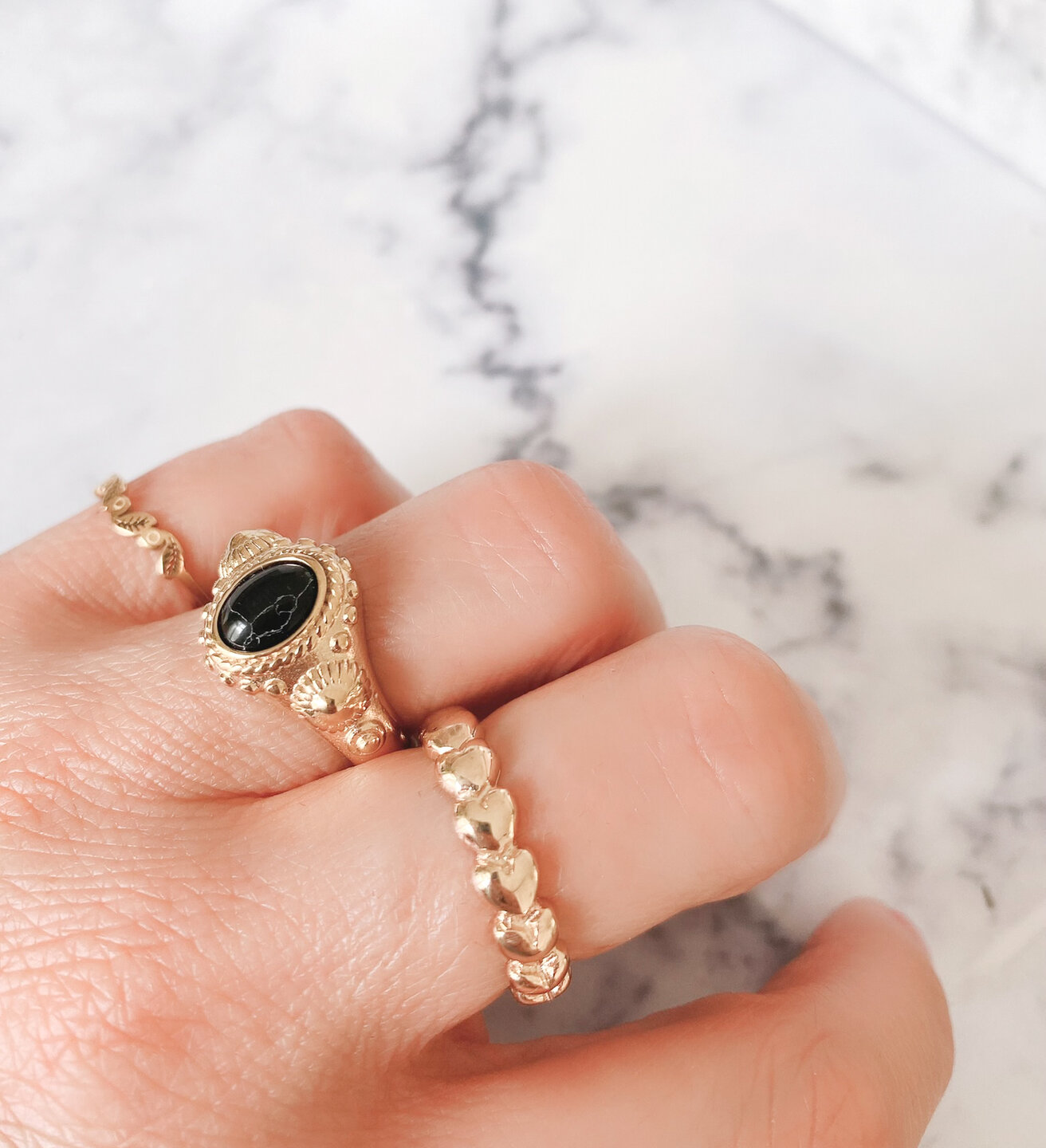 Charmin's Zegel Ring R1054 Brown Goldstone ion-goldplated