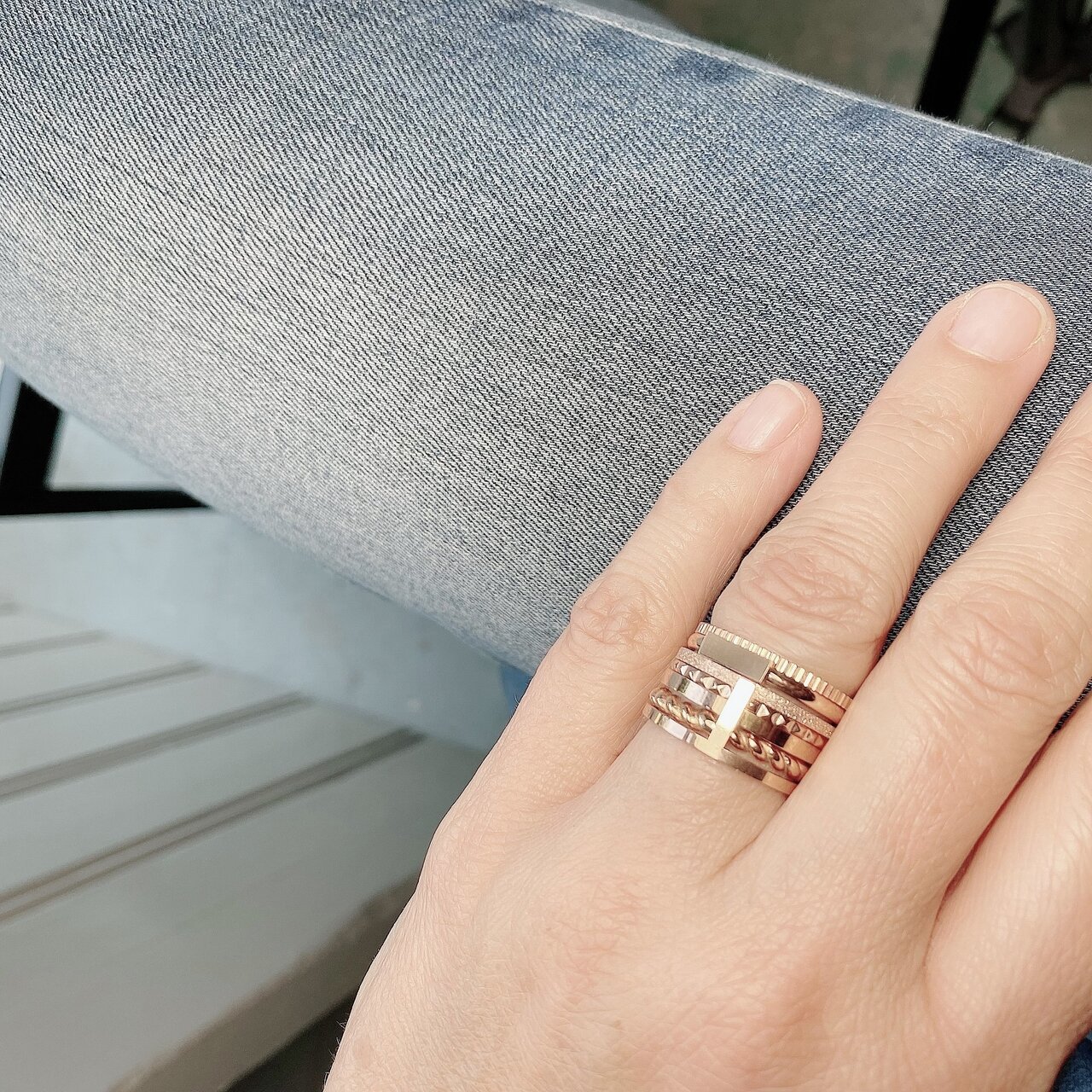 RING R398 STEEL 'SHINY BRICKS'