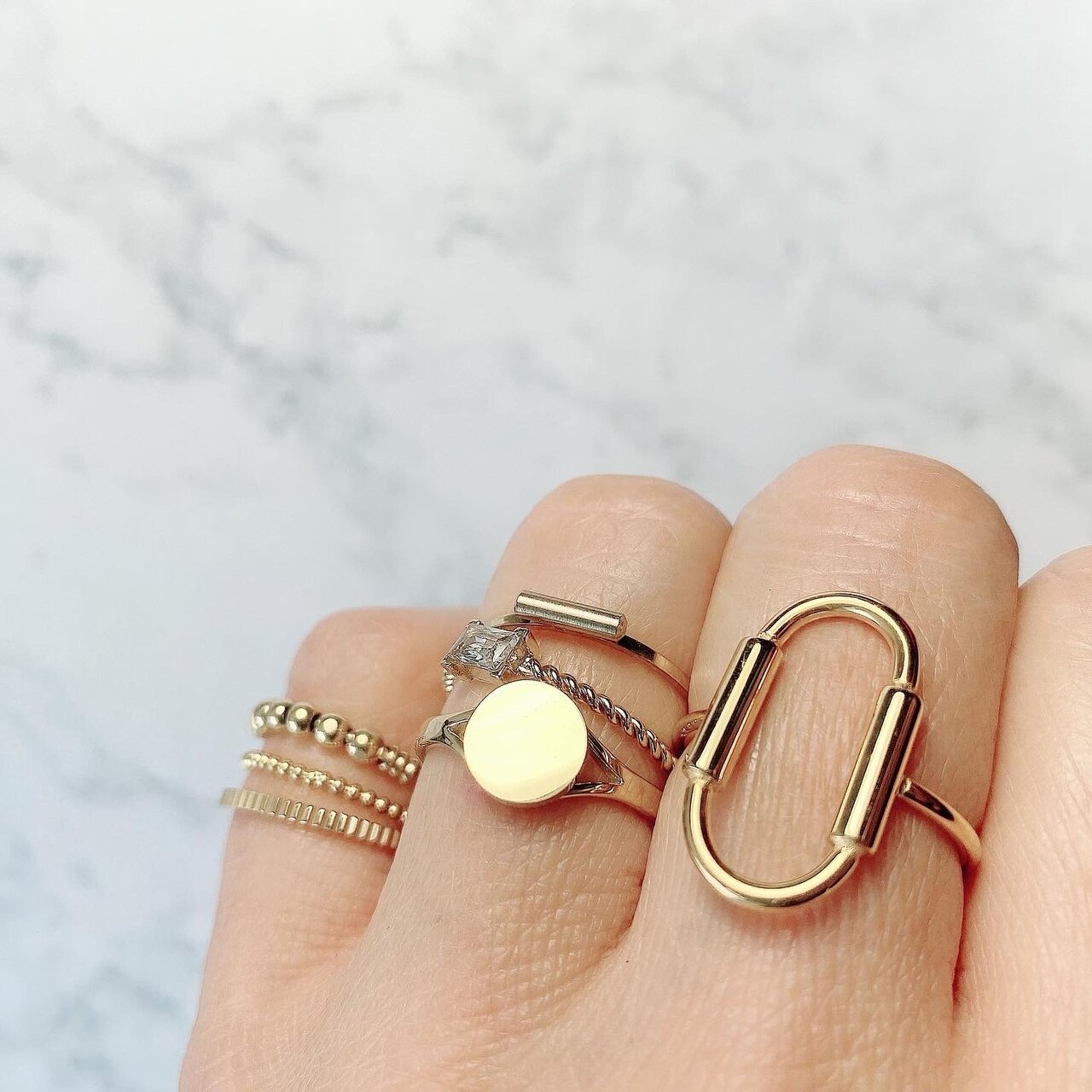 RING R398 STEEL 'SHINY BRICKS'