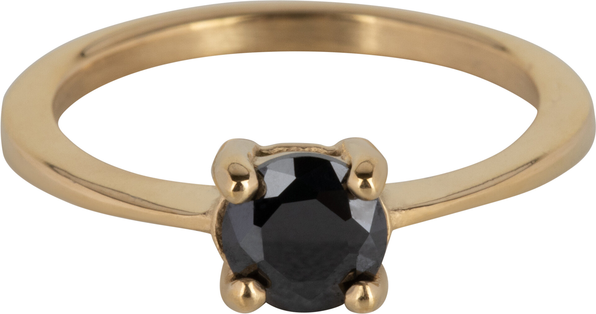 Charmin’s Classic Princess Black Ring Goud R1195