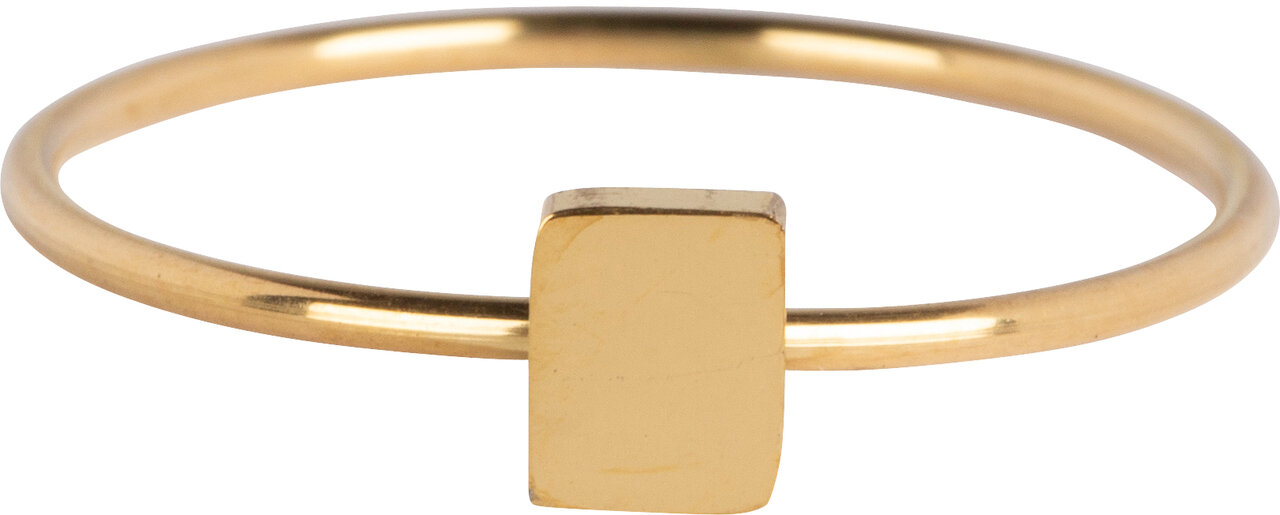 Charmin’s goudkleurige stapelring R721 Minimalist Rectangle goldplated staal