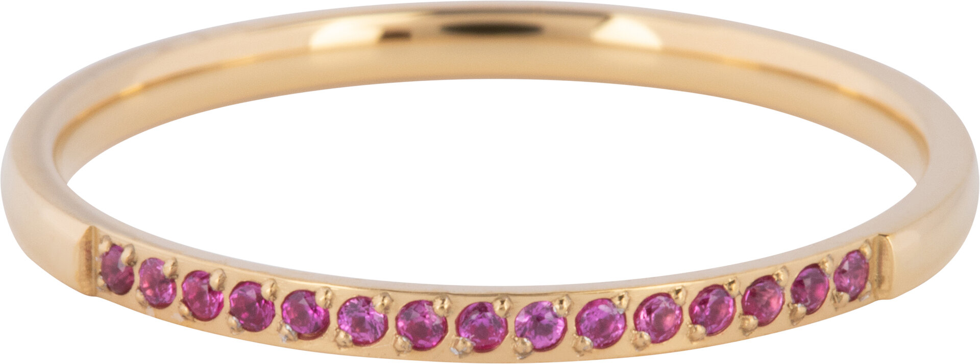 Charmin’s Goudkleurige Stapelring Small Alliance Pink-fuchsia Crystals R1257