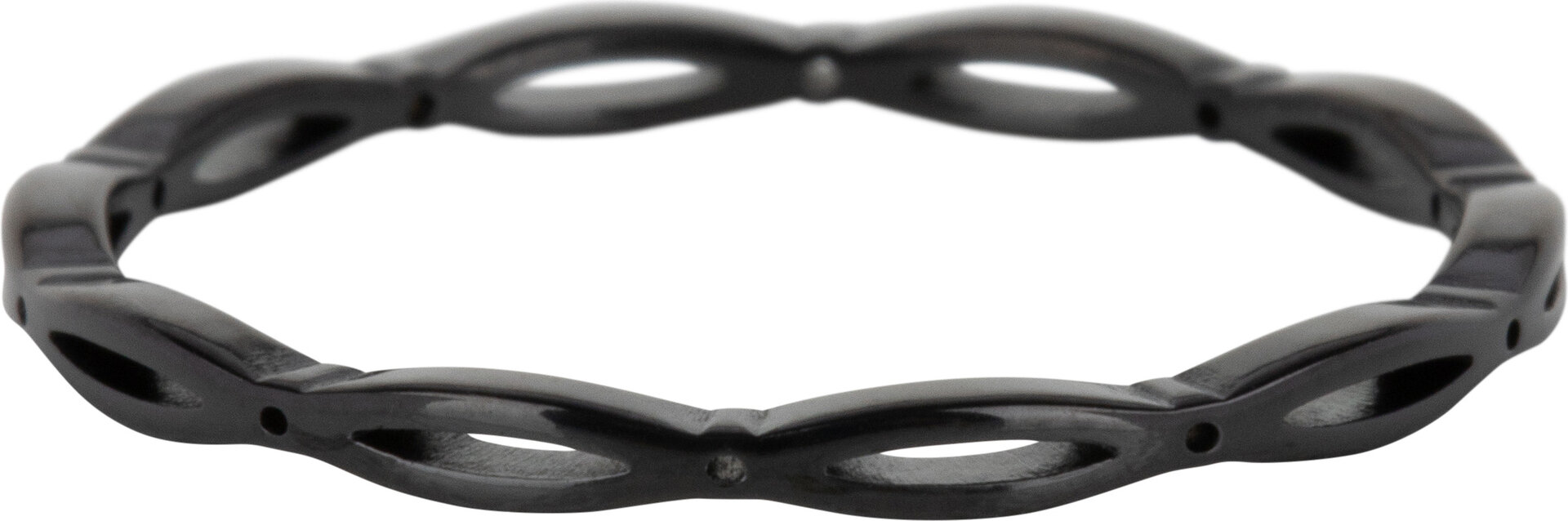 Charmin's Ring Open Gladde Ovaaltjes Zwart R1114