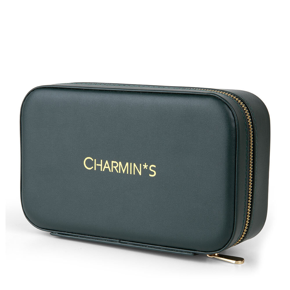 Charmin's Ringendoos met Spiegel Groen Vegan-Leer Klein Display 5552
