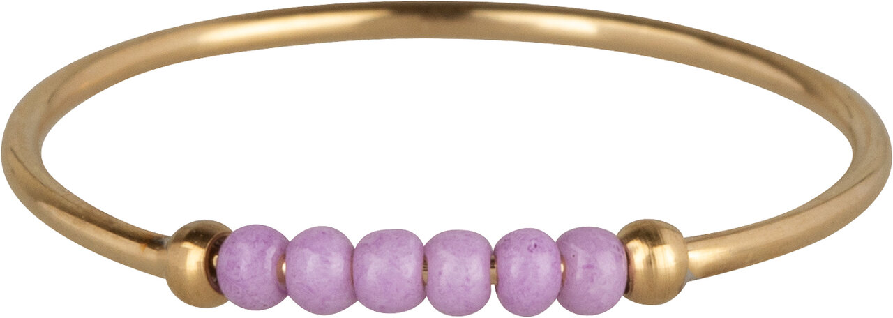 Anxiety Ring Palm Lilac Beads Goldplated R981/KR117