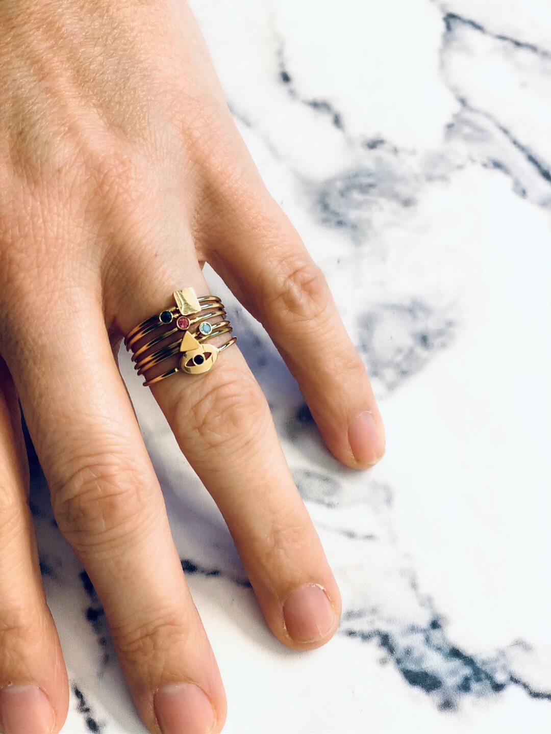 Charmin's Birthstone November Champagne Topaz Stone 2.0 Goldplated R497