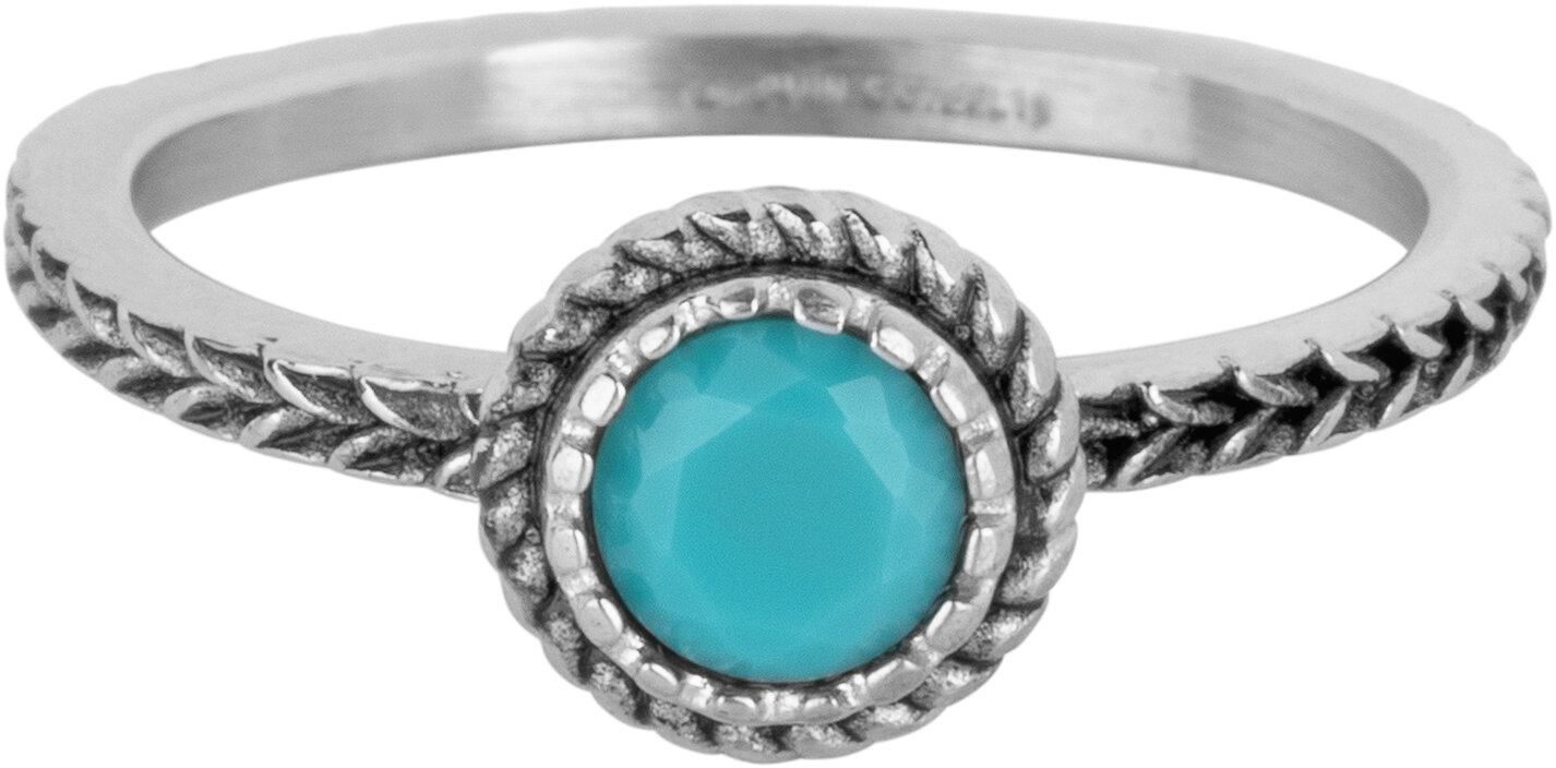Charmin's Ring Birthstone December Turkoois Kristal Staal Iconic Vintage R1533