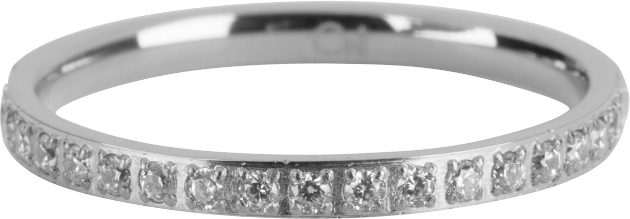 Charmin’s Stapelring Alliance Witte Kristal 2MM Staal R638