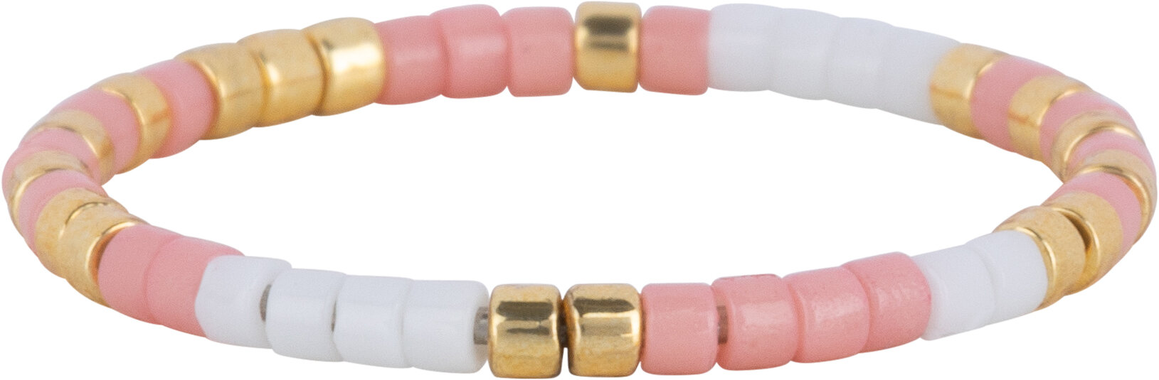Charmin's Miyuki Beads Gold Wit Roze Anxiety Fidget Ring R1536