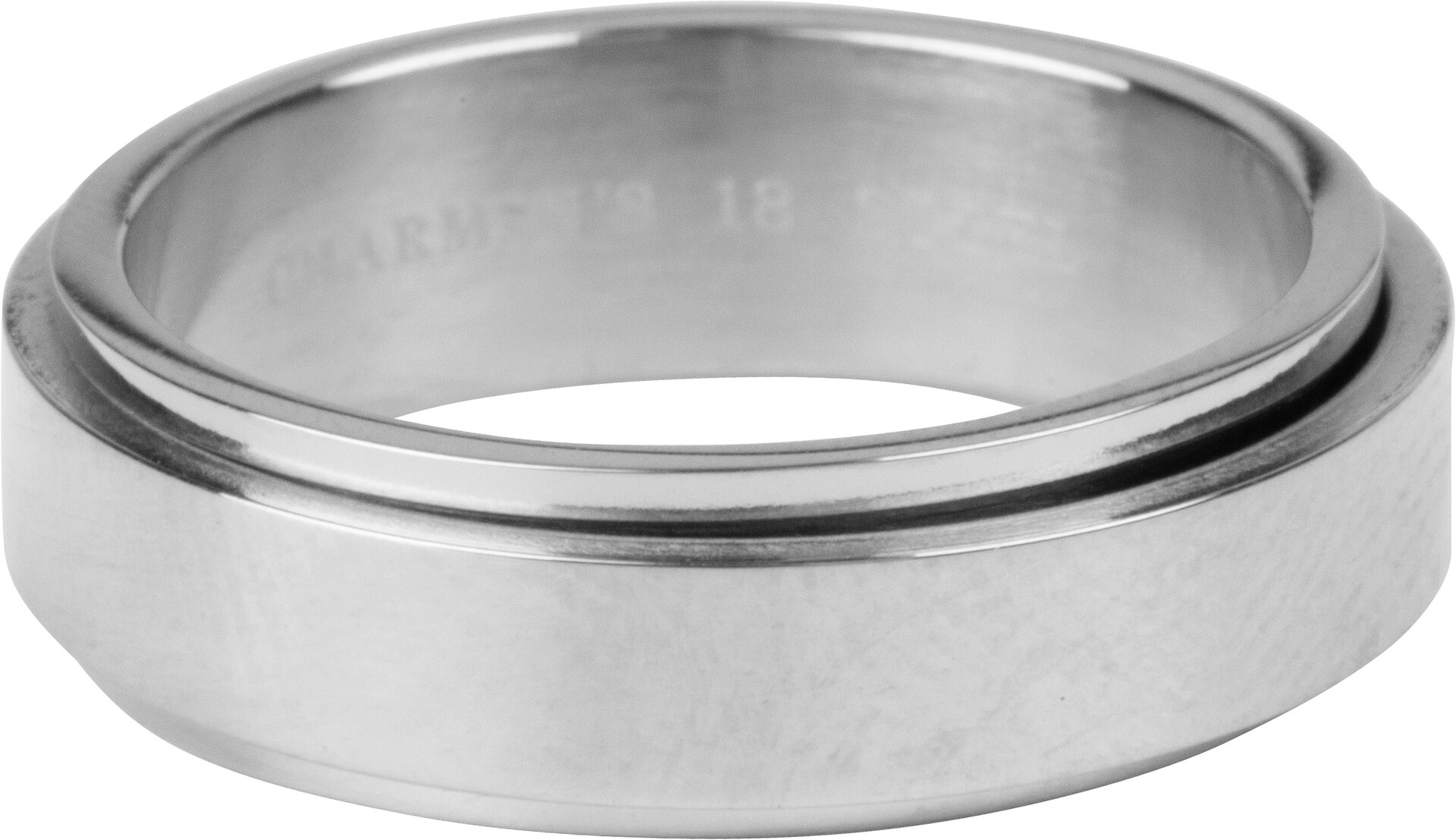 Charmin&#039;s R1068 Turning Anxiety Fidget Ring Shiny Staal