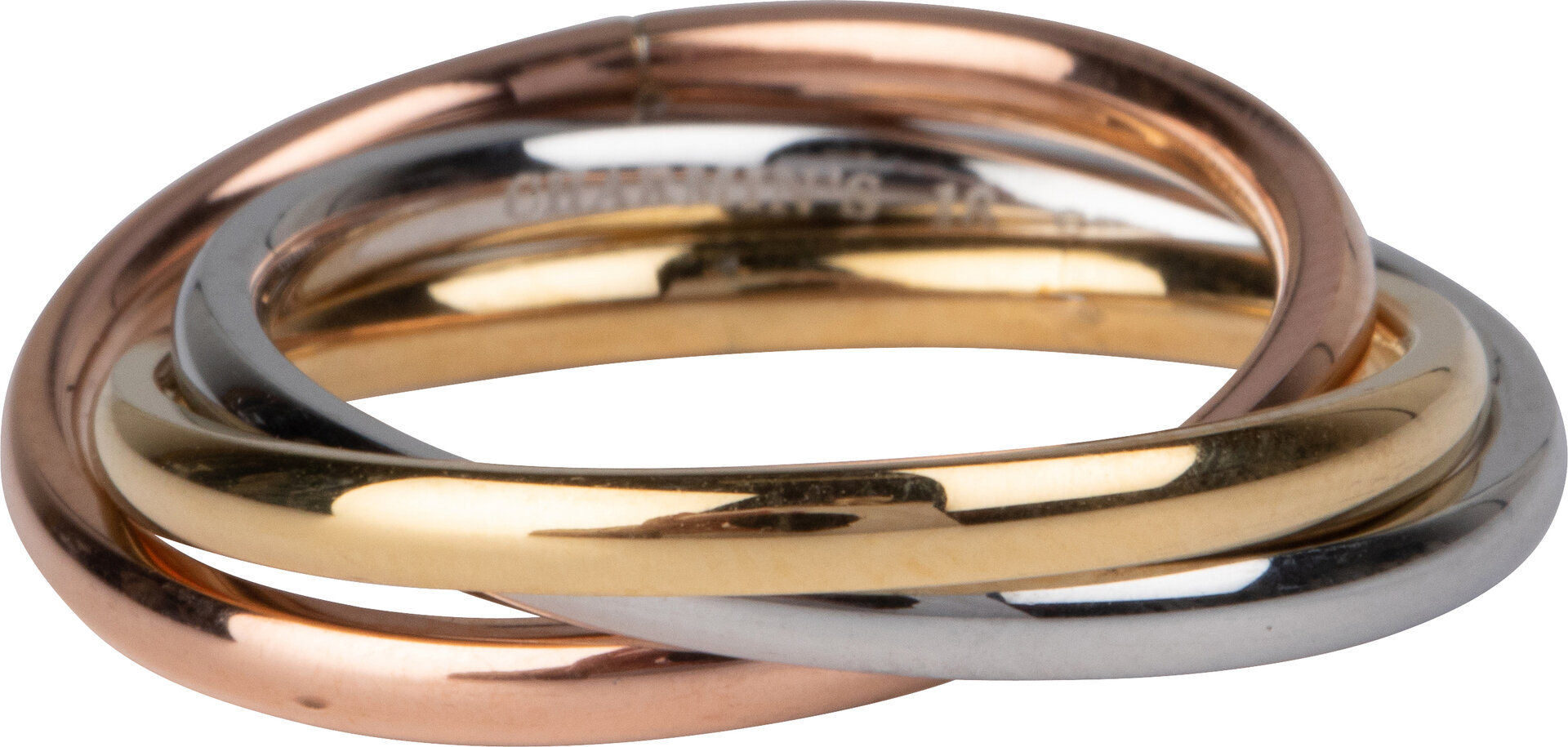 Charmin's Trinity Rolling Anxiety Fidget Ring Rose-Goud-Staalkleurig R1067