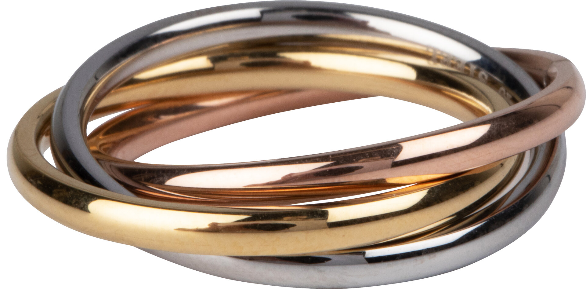 Charmin's Trinity Rolling Anxiety Fidget Ring Rose-Goud-Staalkleurig R1067