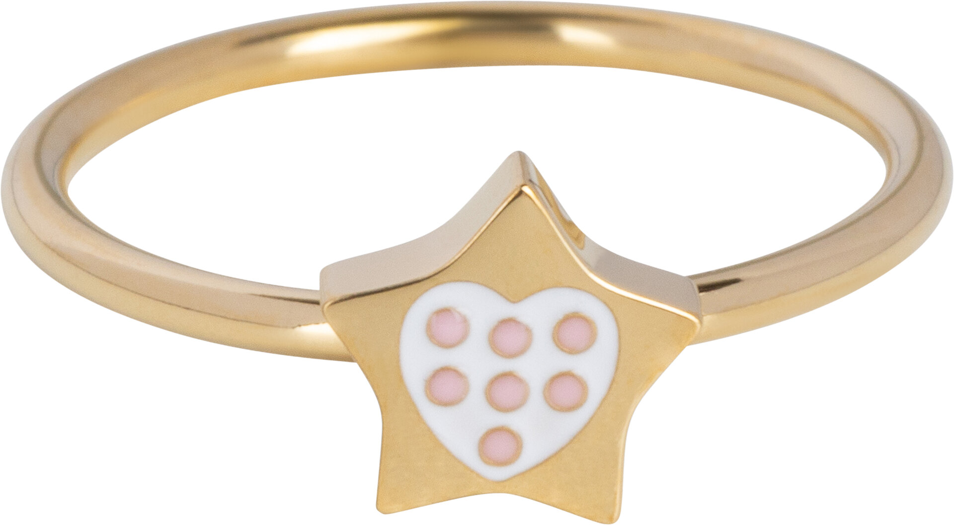 45 Staal gouden hartjes en sterren kinderringen in 3 maatjes in Display Easy Order KIDZ (20)