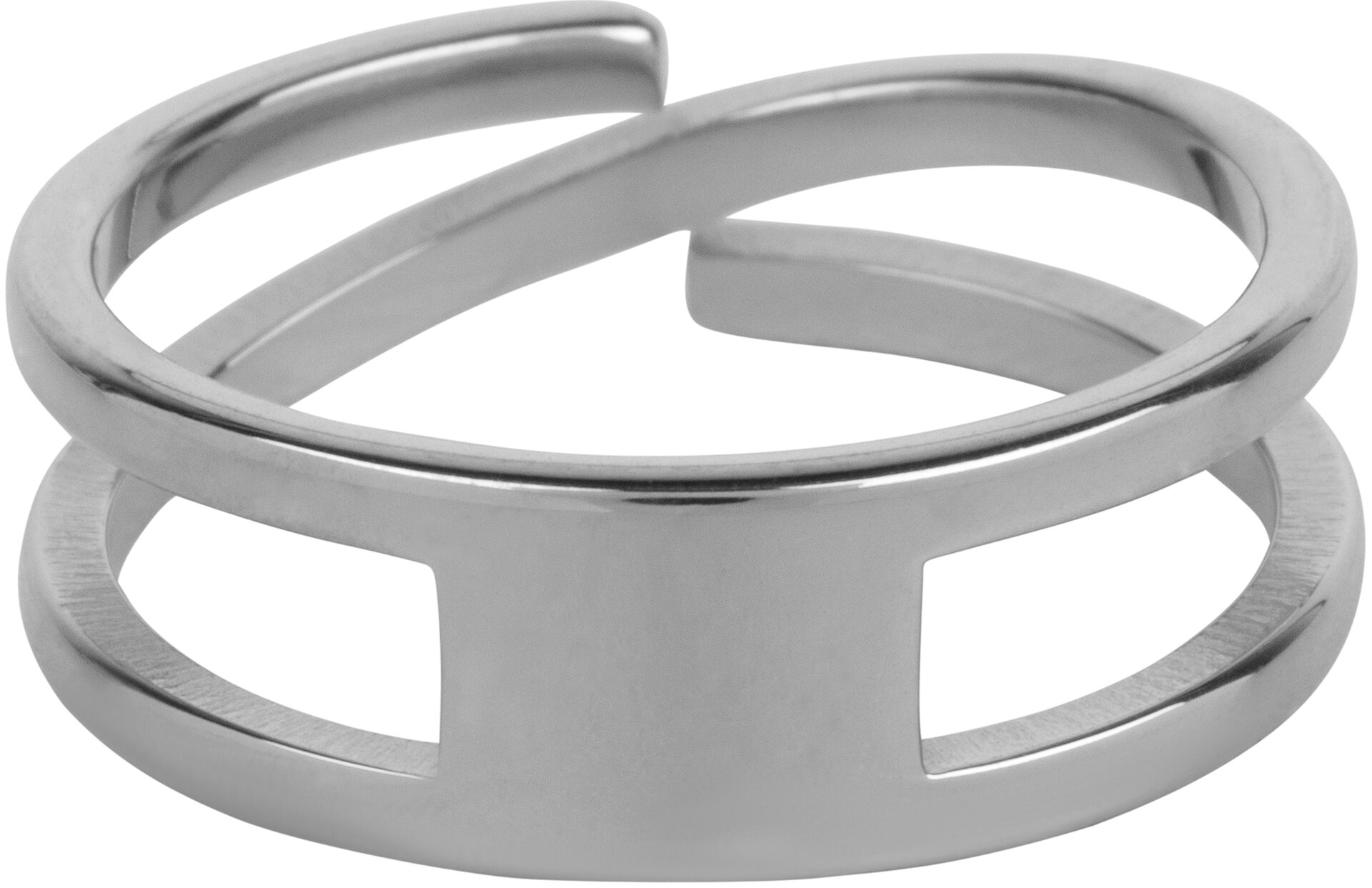 Charmin's Brede Luchtige Ring met Dubbelzijdig Design Staal R1151 – Uniek en Veelzijdig