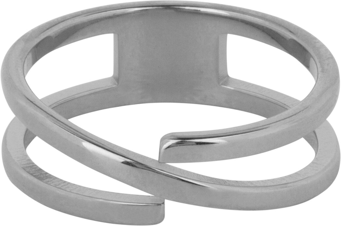 Charmin's Brede Luchtige Ring met Dubbelzijdig Design Staal R1151 – Uniek en Veelzijdig